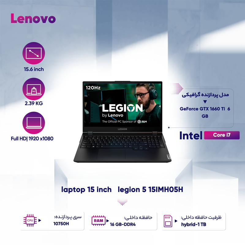 ویژگی های لپ تاپ لنوو مدل Lenovo Legion 5 15IMH05H